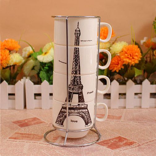 Набор чашек Эйфелева башня В интерьере