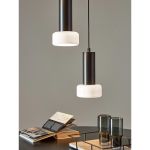 Светильник подвесной каскадный Fungus, 15х25 см, 3 плафона, белый/черный