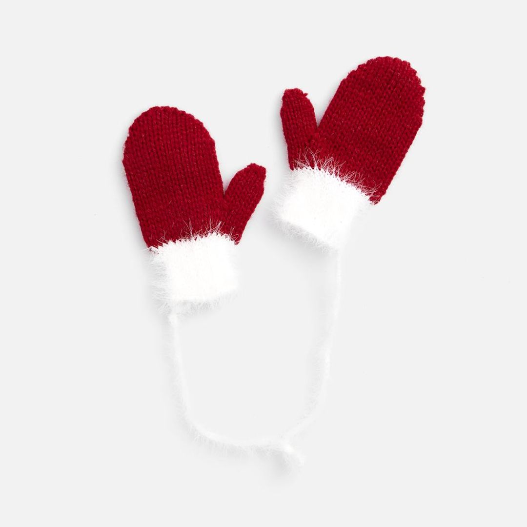 Подвеска на елку Вьюжка (варежки, красный)