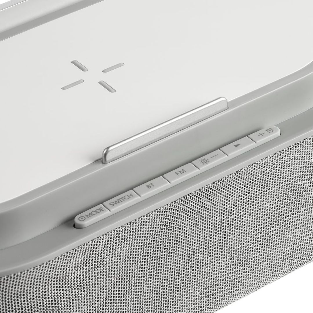 Колонка с часами и беспроводной зарядкой Veske (Серая)