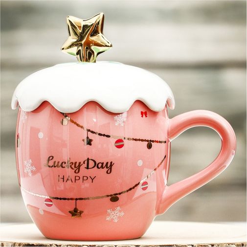 Кружка Новогодняя звезда (Розовая)