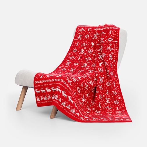 Плед Holidale (красный с молочным) Плед Holidale (красный с молочным)