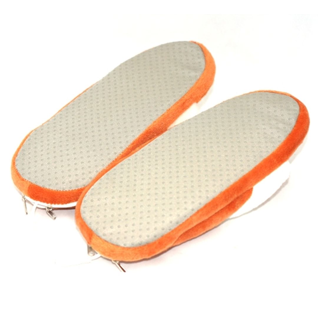 Тапочки с подогревом от USB Коричневые с белым Тапочки с подогревом от USB Коричневые с белым