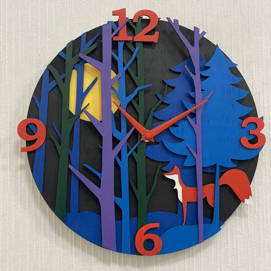 Часы настенные Fox in the Forest Часы настенные Fox in the Forest