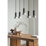 Светильник подвесной каскадный Fungus, 15х25 см, 5 плафонов, белый/черный