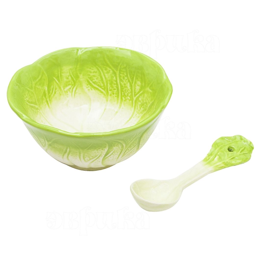 Салатница с ложкой Салат