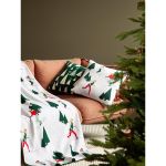 Плед из хлопка с новогодним рисунком Let's Ski из коллекции New Year Essential (130x180 см)