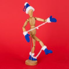 Подвеска на елку Вьюжка (варежки, синий)