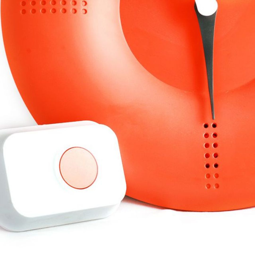 Часы Дверной звонок (Оранжевый) С кнопкой звонка