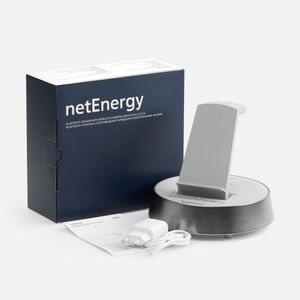 Bluetooth-колонка с беспроводной зарядкой и часами netEnergy (серый) Bluetooth-колонка с беспроводной зарядкой и часами netEnergy (серый)