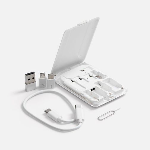 Органайзер с беспроводной зарядкой и набором адаптеров Octopod (белый) Органайзер с беспроводной зарядкой и набором адаптеров Octopod (белый)