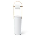 Держатель-органайзер для туалетной бумаги Bellwood (белый/натуральное дерево)