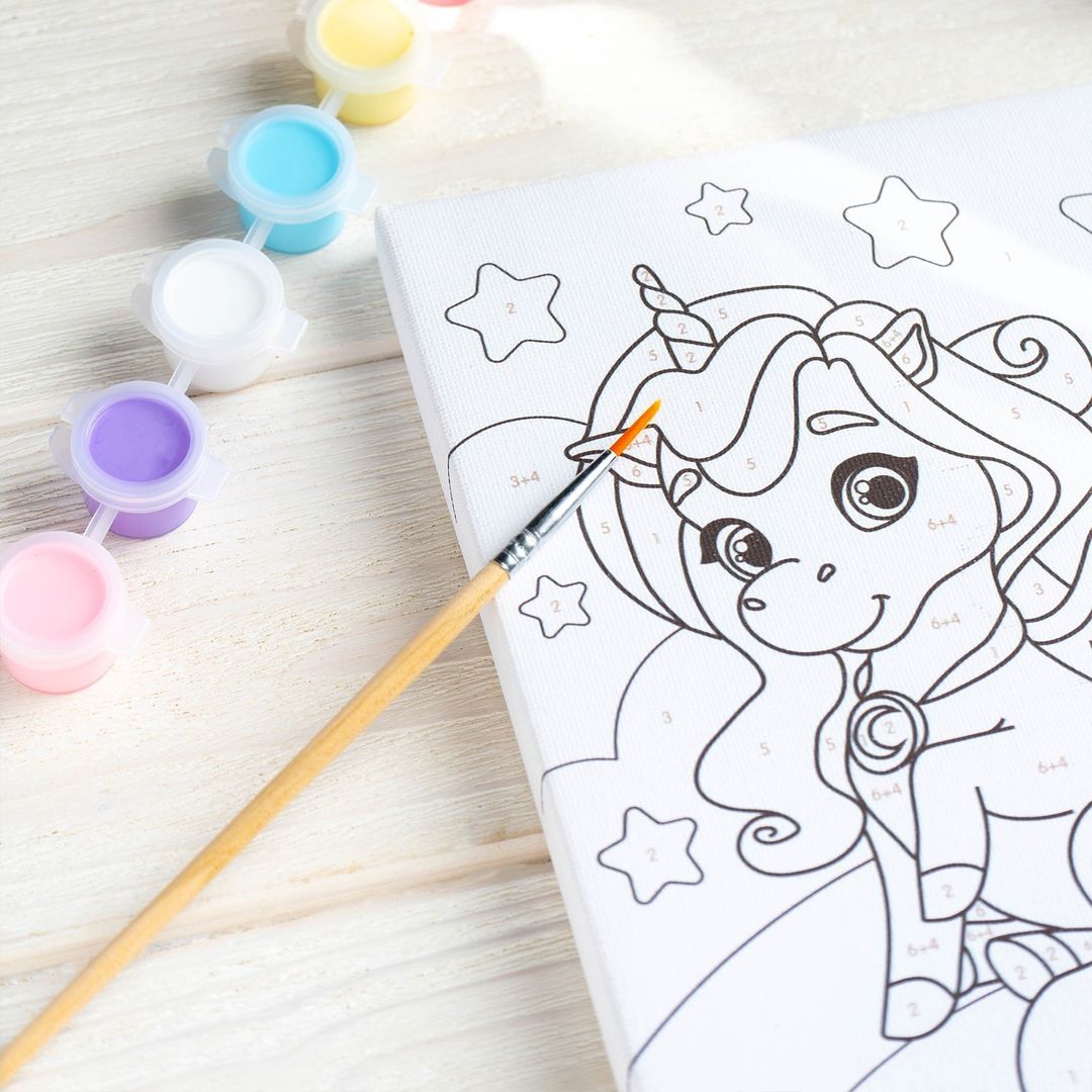 Набор для рисования по номерам Единорог на радуге Набор для рисования по номерам Единорог на радуге