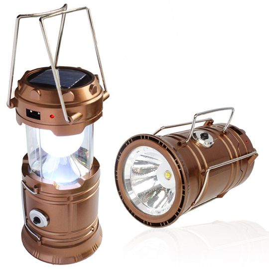 Кемпинговый фонарь-светильник с солнечной батареей Camping Lantern (Золотистый)