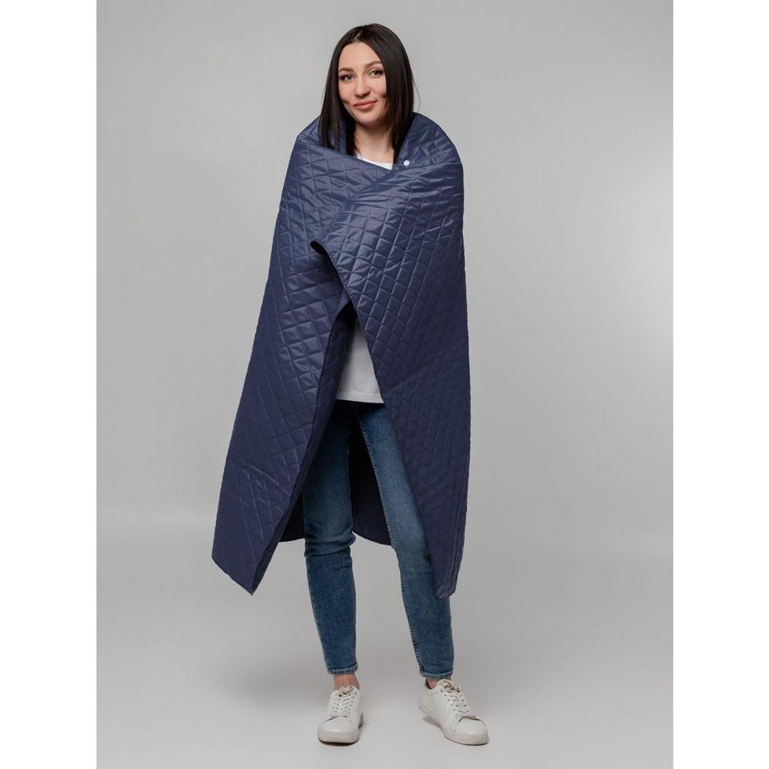 Плед-пончо для пикника SnapCoat (Синий)