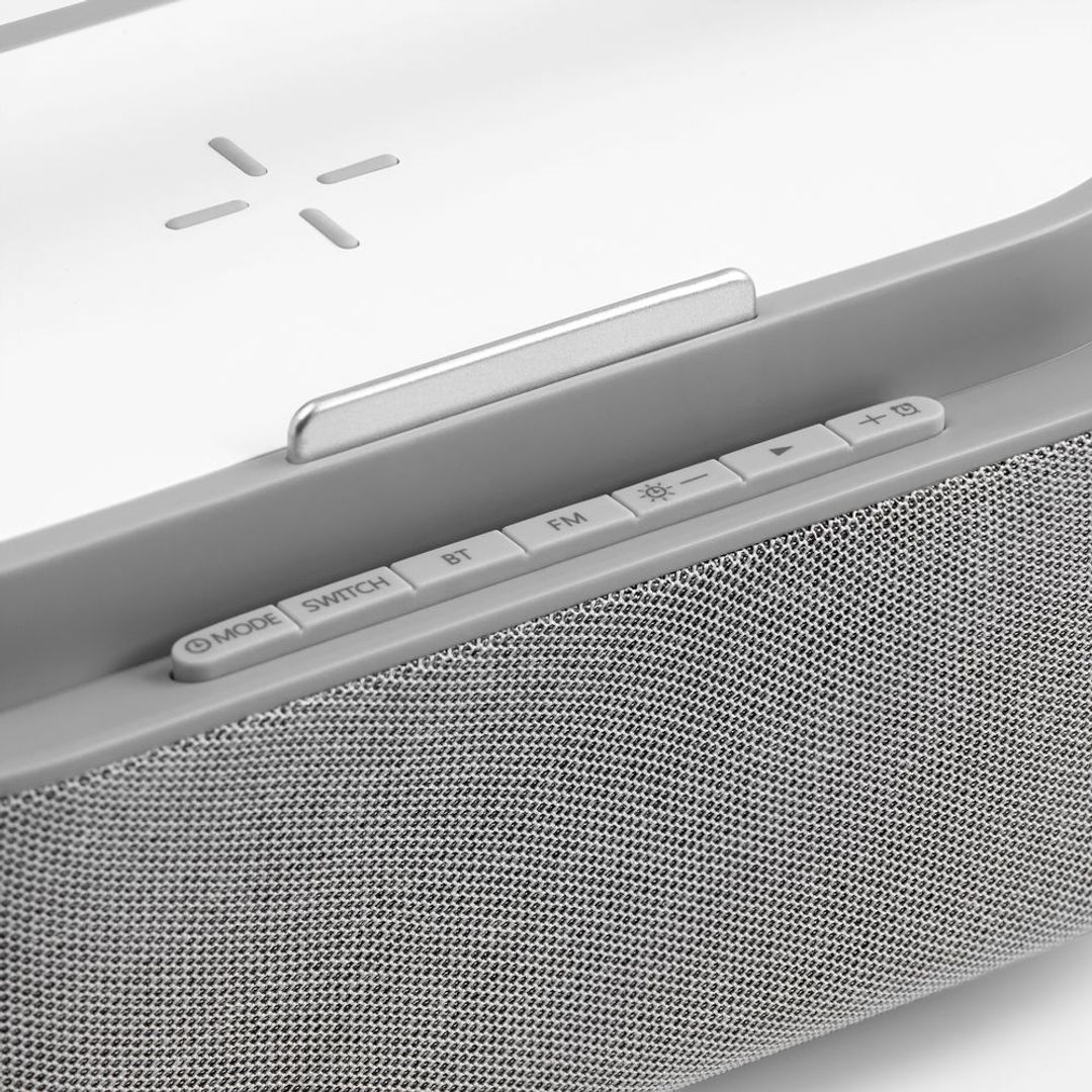 Колонка с часами и беспроводной зарядкой Veske ver.2 (серый) Колонка с часами и беспроводной зарядкой Veske ver.2 (серый)