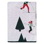 Плед из хлопка с новогодним рисунком Let's Ski из коллекции New Year Essential (130x180 см)