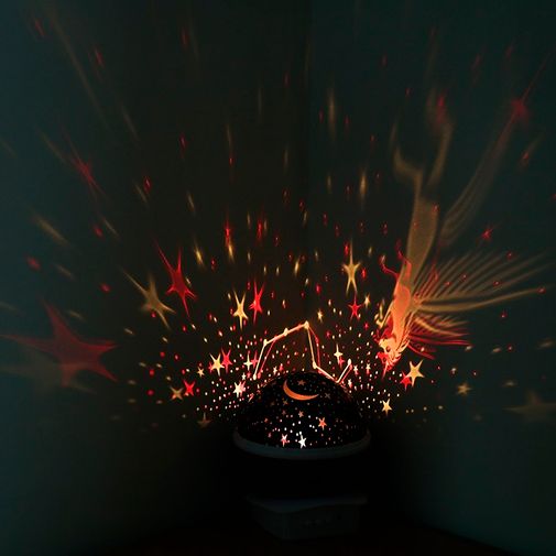 Вращающийся Ночник звездного неба с единорогом