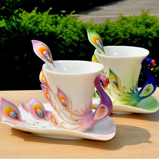 Кружка с блюдцем и ложкой Жар-птица В жизни Кружка с блюдцем и ложкой Жар-птица В жизни