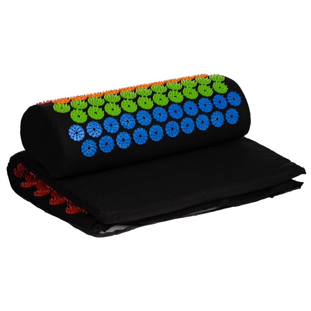 Массажный акупунктурный коврик с валиком Iglu (радужный)