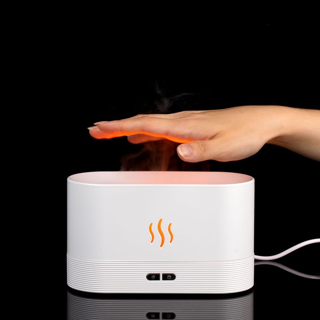 Увлажнитель-ароматизатор с имитацией пламени Fuego ver.2 (белый)