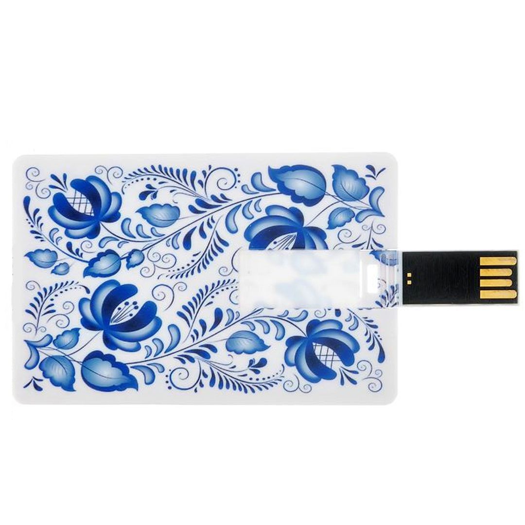 Флешка Кредитка Гжель 8 Гб Готова к использованию Флешка Кредитка Гжель 8 Гб Готова к использованию