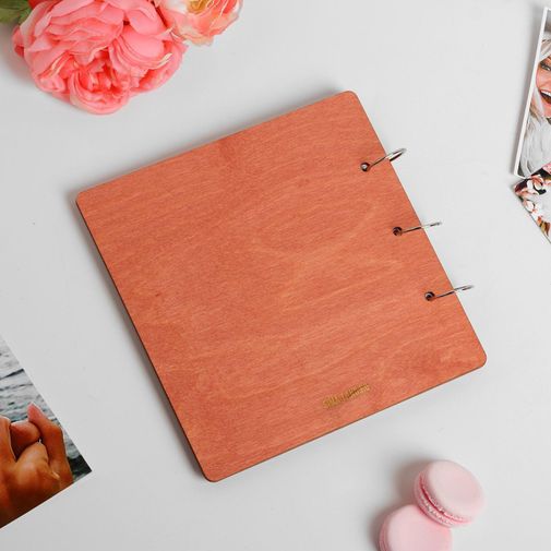 Книга пожеланий в деревянной обложке Цветы Книга пожеланий в деревянной обложке Цветы