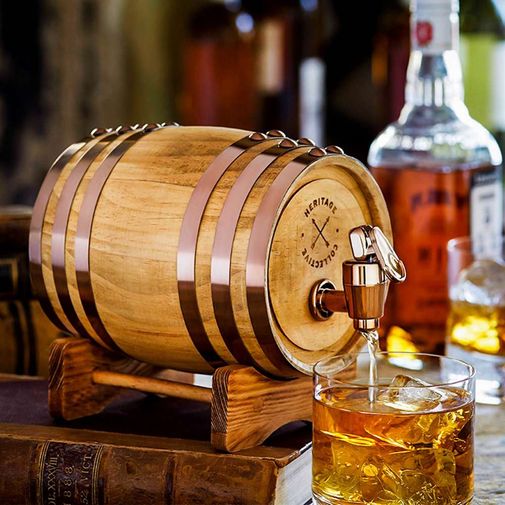 Бочонок для виски Whiskey Barrel на подставке (800 мл)