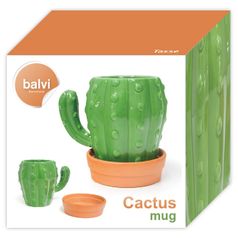 Кружка с блюдцем Кактус Cactus
