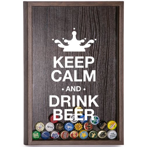 Копилка для пивных крышек Keep Calm And Drink Beer (Орех)