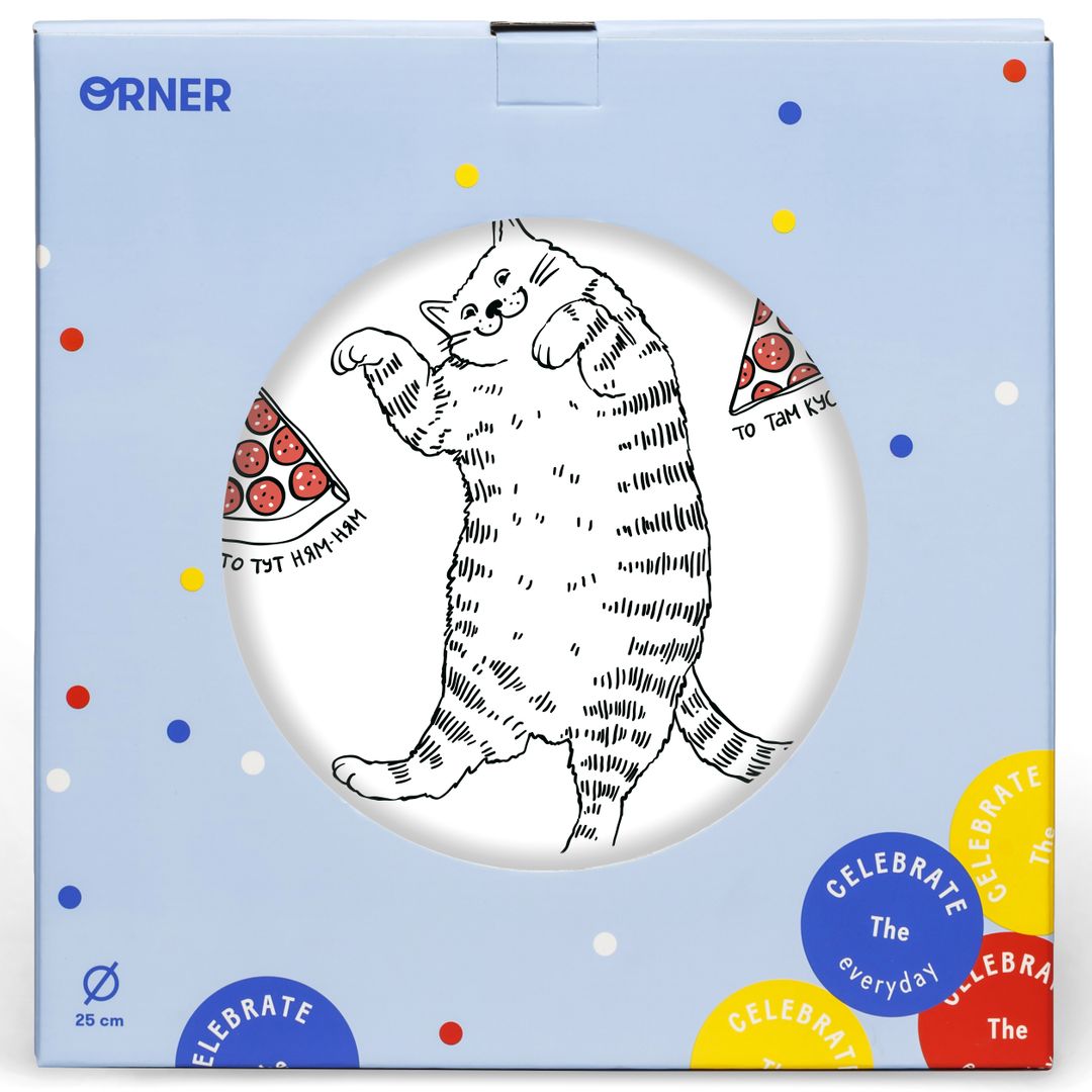 Тарелка Кот с пиццей То тут ням-ням, то там кусь-кусь Тарелка Кот с пиццей То тут ням-ням, то там кусь-кусь