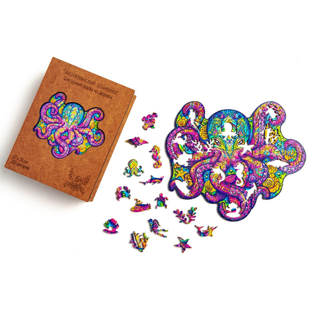 Деревянный пазл Puzzlewood Тихоокеанский осьминог