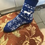 Носки шерстяные синие с белыми оленями Отзыв Носки шерстяные синие с белыми оленями Отзыв