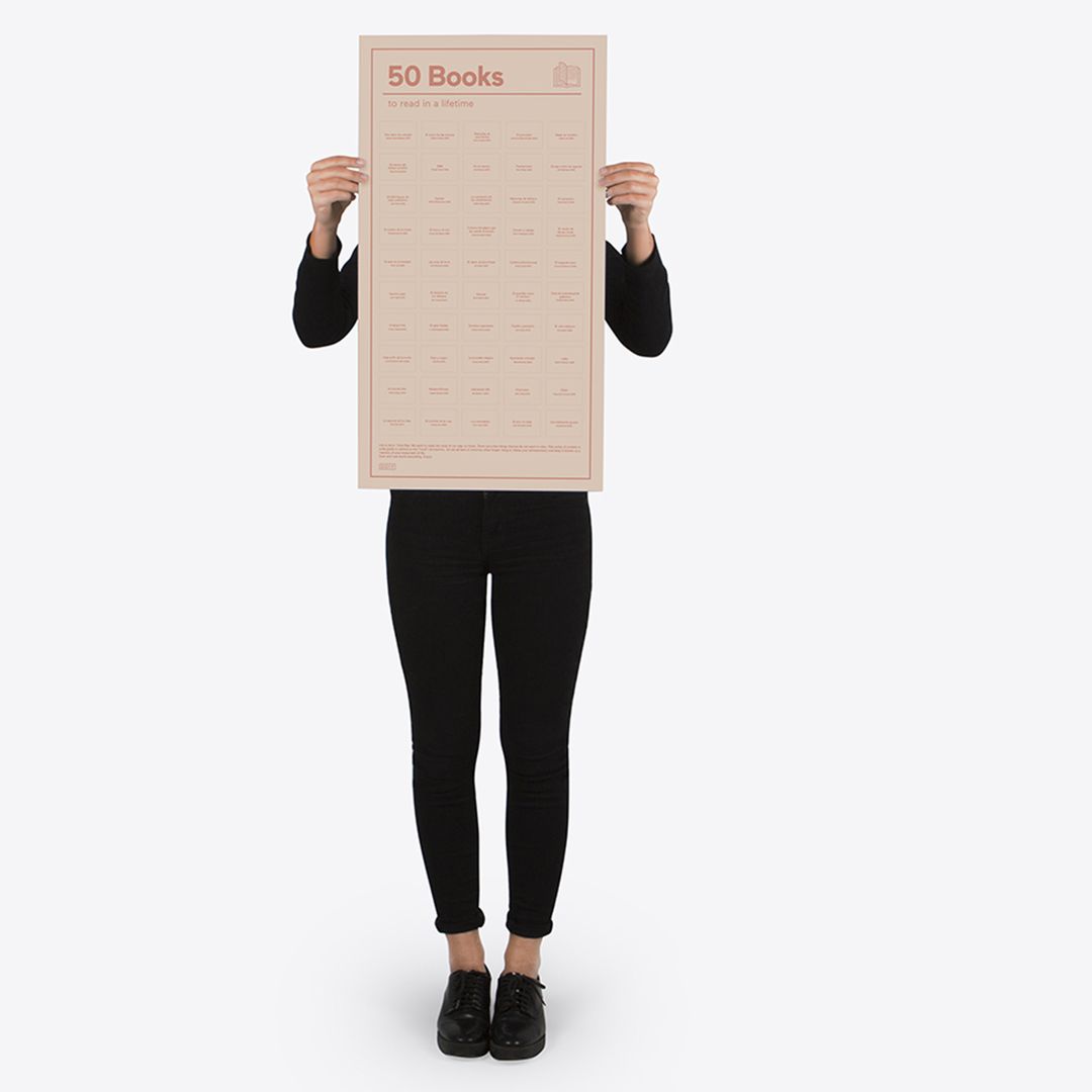 Плакат 50 книг, которые нужно прочитать в жизни Плакат 50 книг, которые нужно прочитать в жизни