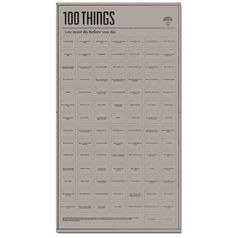 Плакат 100 вещей, которые нужно сделать в жизни