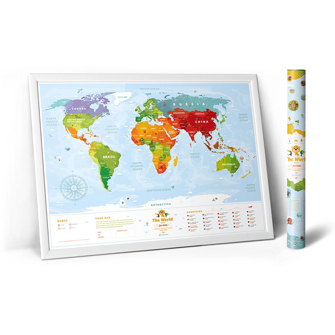 Развивающая карта мира для детей Travel Map Kids Animal (на английском)