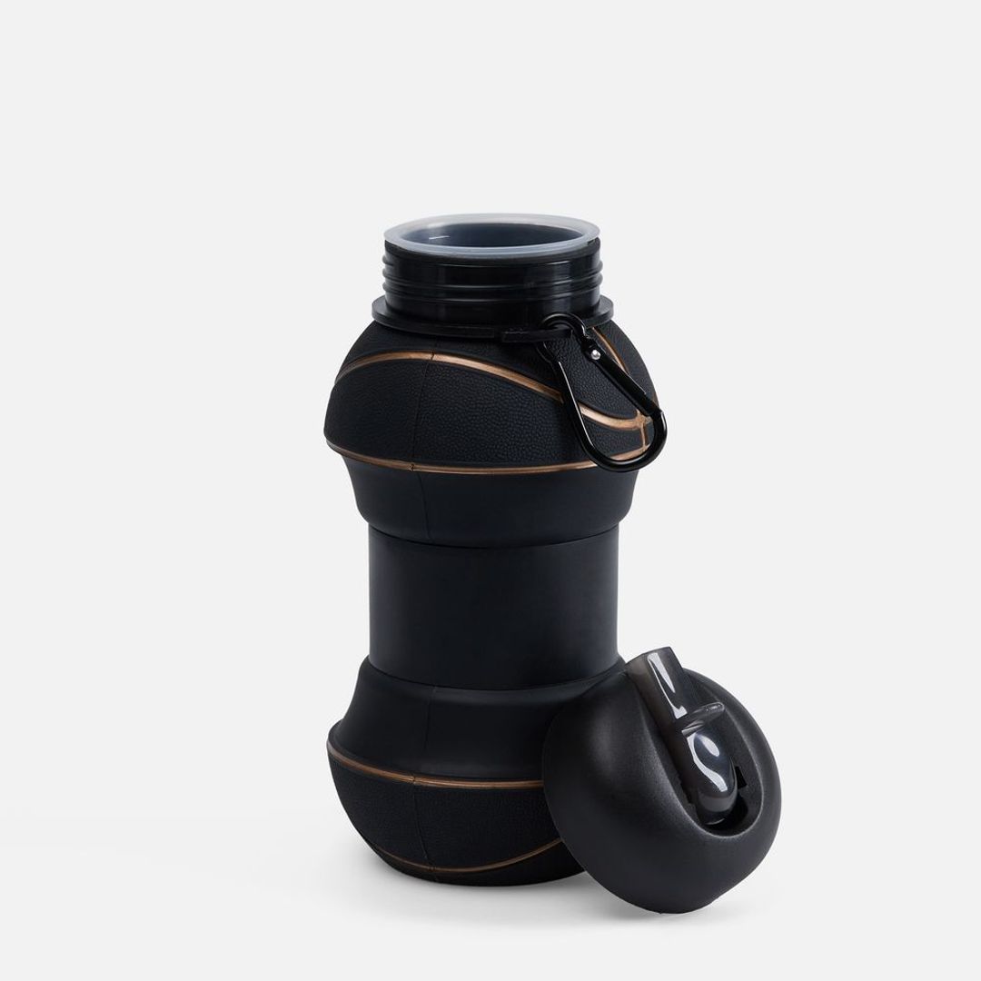 Складная бутылка для воды Basketball Flex (черный)