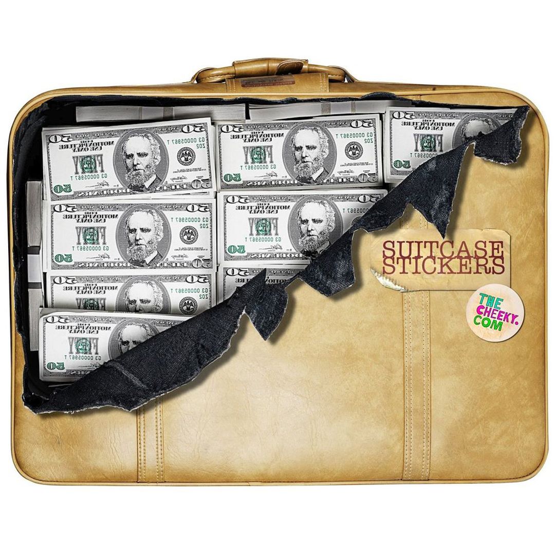 Наклейка на чемодан Баксы На чемодане