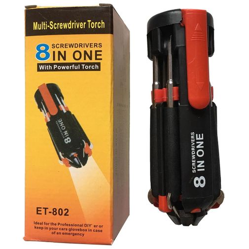Фонарь с набором отверток 8 в 1