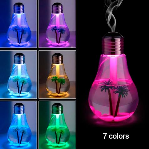 Увлажнитель воздуха с подсветкой Лампочка Bulb Humidifier (Серебристый)