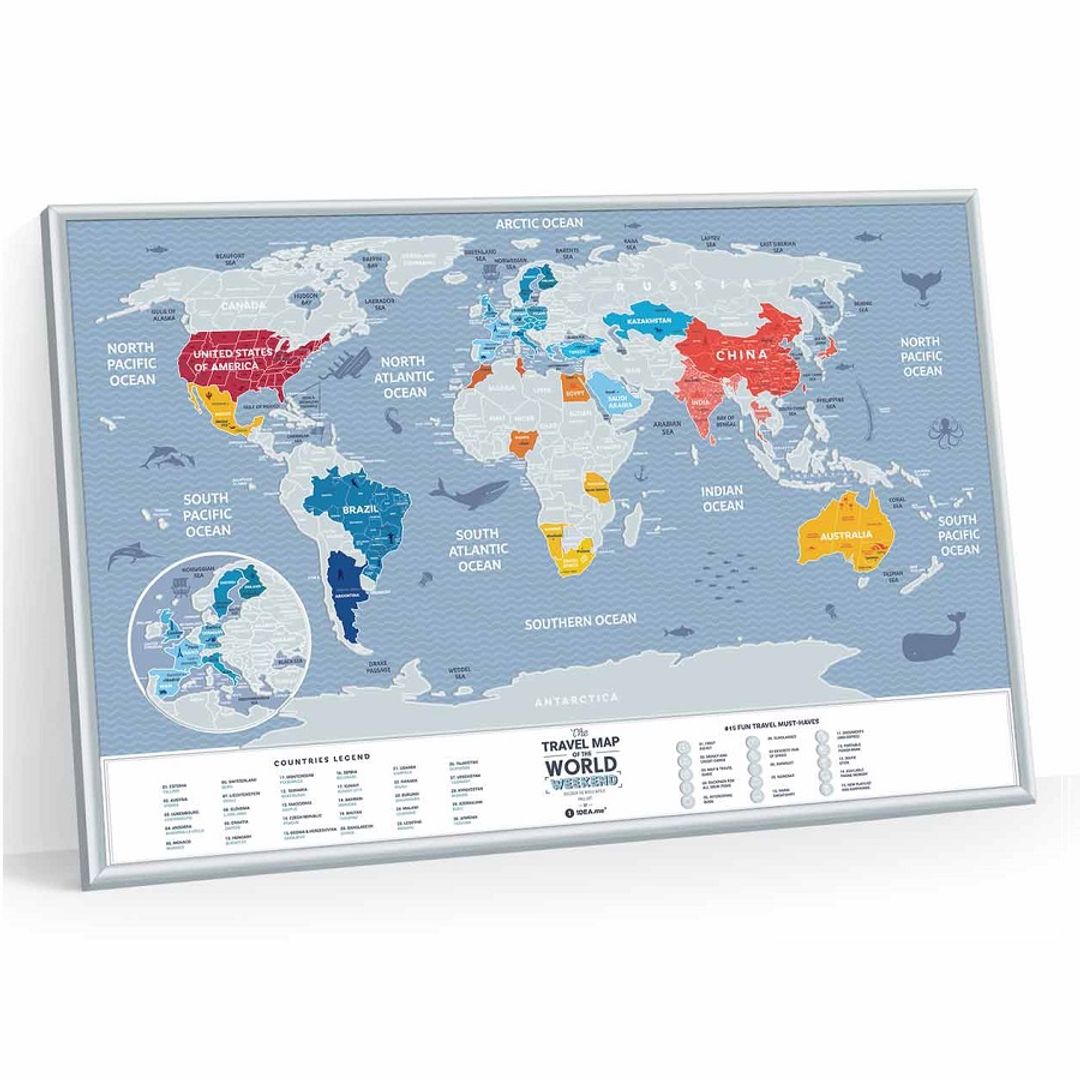 Скретч-карта мира Travel Map Weekend World (на английском)