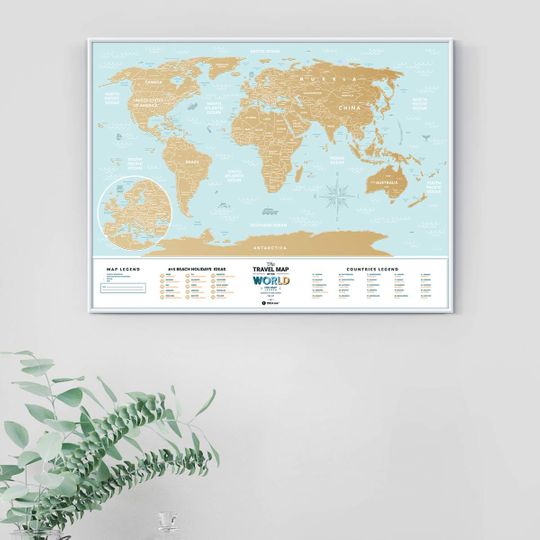 Скретч-карта мира Travel Map Holiday Lagoon World (на английском)