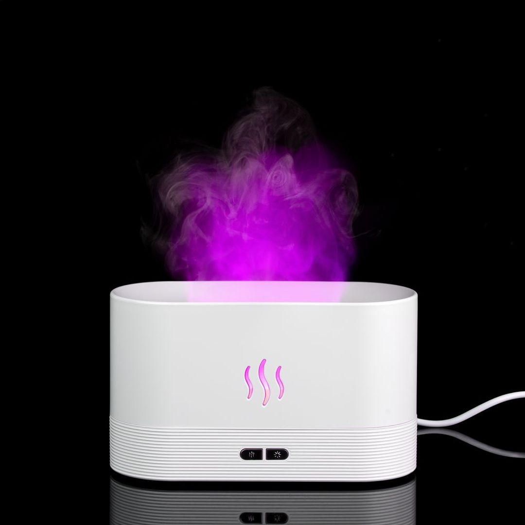 Увлажнитель-ароматизатор с имитацией пламени Fuego ver.2 (белый)