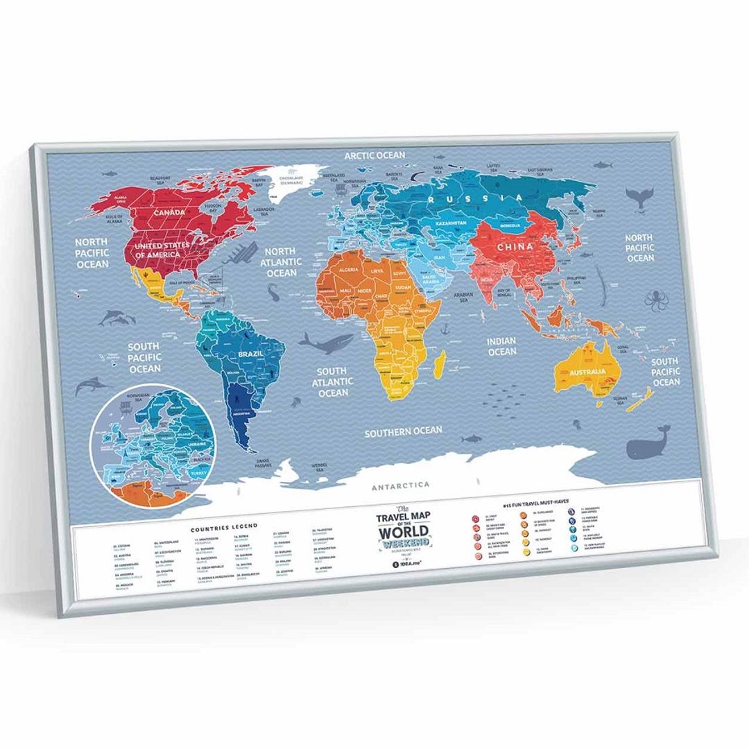 Скретч-карта мира Travel Map Weekend World (на английском)