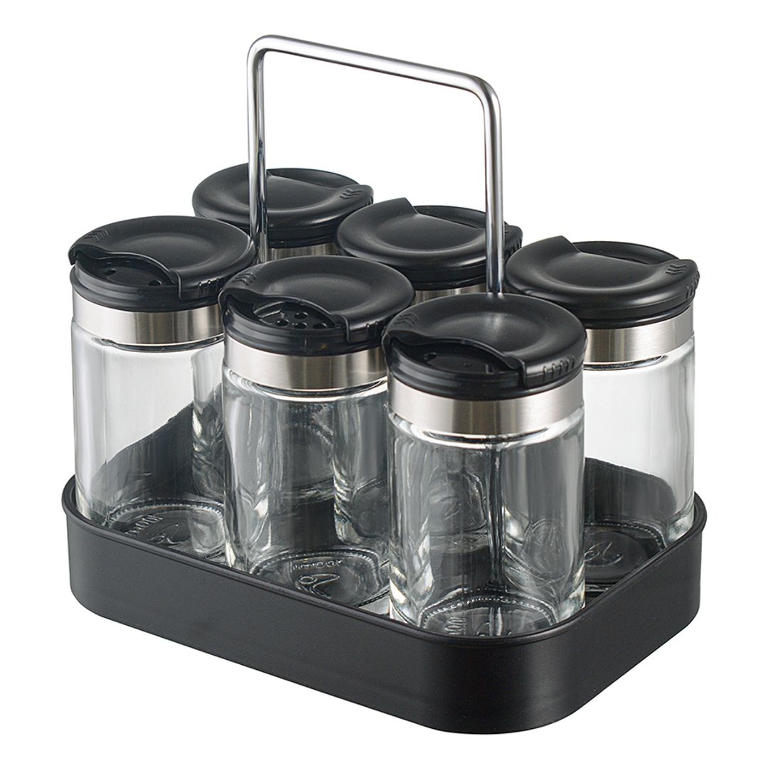 Набор из 6 банок для специй с подставкой Spice Box (100 мл) Набор из 6 банок для специй с подставкой Spice Box (100 мл)