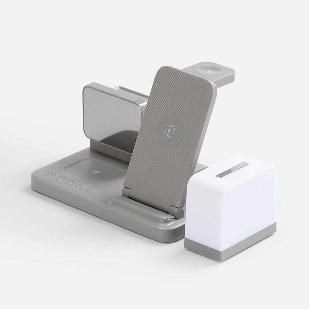 Зарядная станция с электронными часами и подсветкой Large Charge ver.3 (серый)