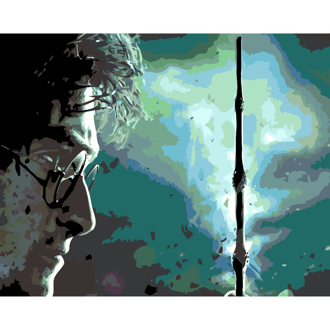 Картина по номерам Гарри Поттер и волшебная палочка (40х50 см)