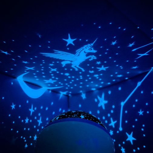 Вращающийся Ночник звездного неба с единорогом