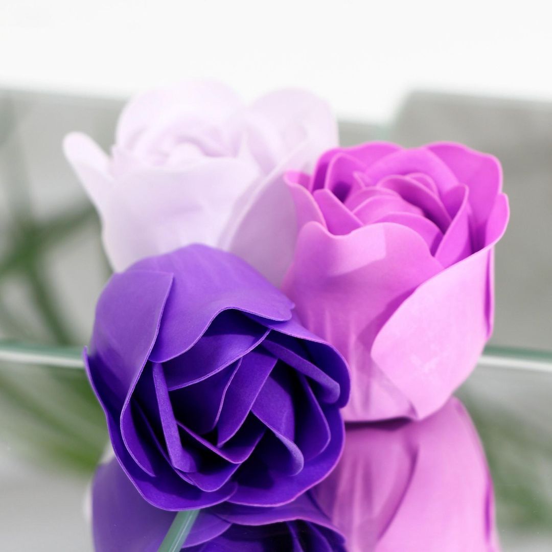 Набор мыльные розочки фиолетовые оттенки (12 шт)