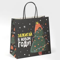 Подарочный пакет Зажигай (22 х 22 х 11 см)
